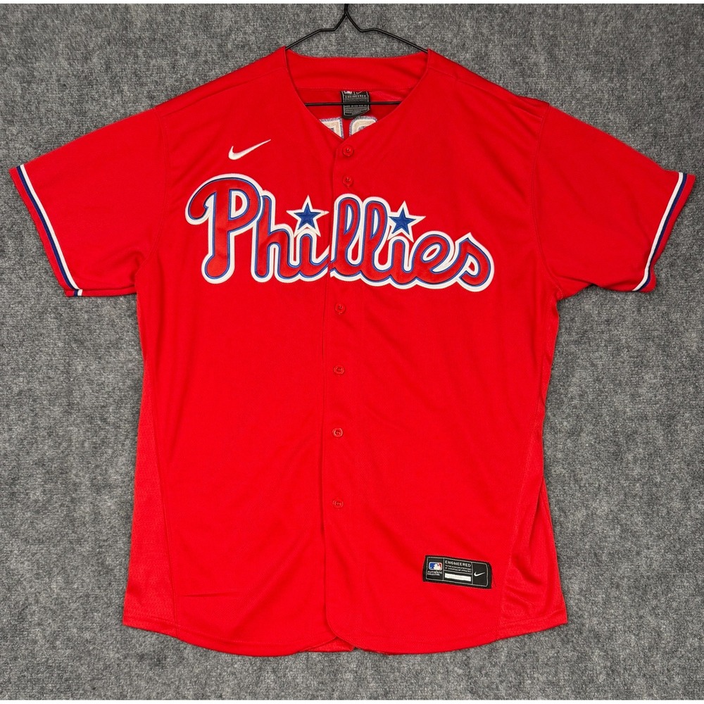 Nike Philadelphia Phillies Bryce Harper 3 Jersey Red MLB Authentic Mens 48 XL
